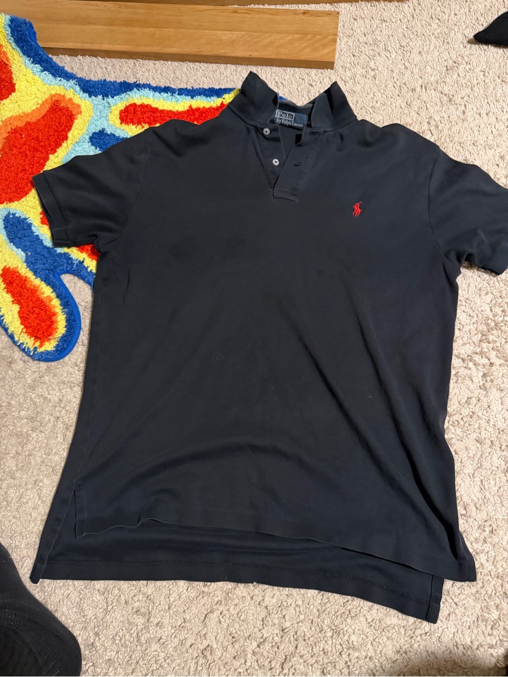 Polo by Ralph Lauren Black Short-Sleeve Polo with Red Pony